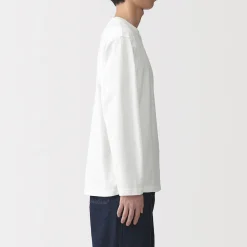 T‐shirt en jersey de coton lavé manches longues pour homme