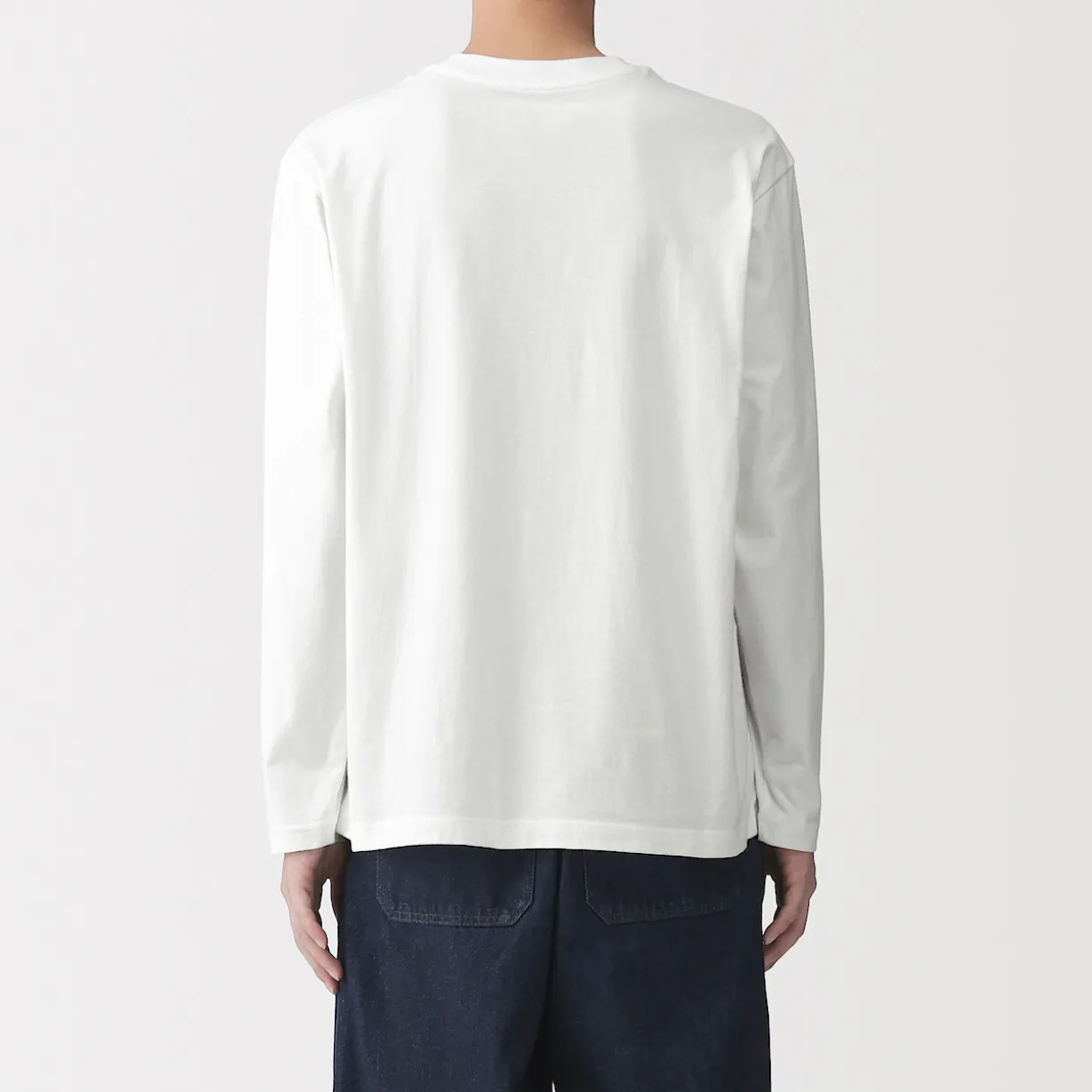 T‐shirt en jersey de coton lavé manches longues pour homme