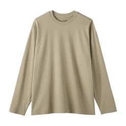 T‐shirt en jersey de coton lavé manches longues pour homme