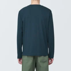 T‐shirt en jersey de coton lavé manches longues pour homme