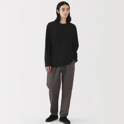 T‐shirt en jersey de coton lavé manches longues pour homme