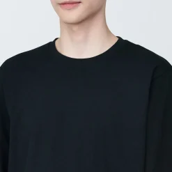 T‐shirt en jersey de coton lavé manches longues pour homme