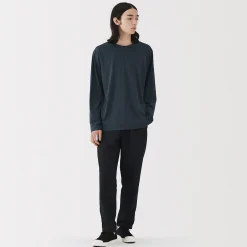 T‐shirt en jersey de coton lavé manches longues pour homme