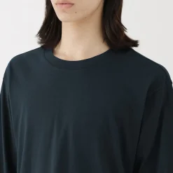 T‐shirt en jersey de coton lavé manches longues pour homme