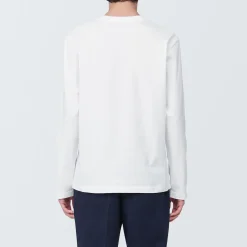 T‐shirt en jersey de coton lavé manches longues pour homme