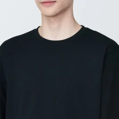 T‐shirt en jersey de coton lavé manches longues pour homme