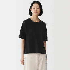 T-shirt en jersey de coton biologique hautement torsadé pour femme