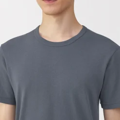 T‐shirt manches courtes col crew en coton chaud pour homme