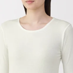 T‐shirt manches longues col rond en coton chaud pour femme