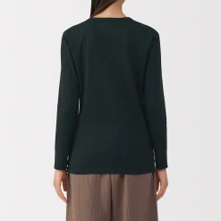 T‐shirt manches longues col rond en coton épais et chaud pour femme