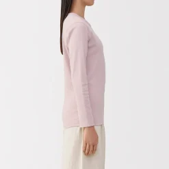 T‐shirt manches longues col rond en coton épais et chaud pour femme