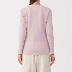 T‐shirt manches longues col rond en coton épais et chaud pour femme