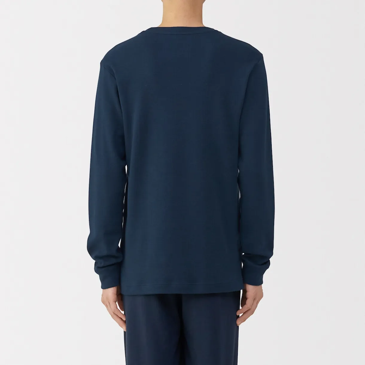 T‐shirt manches longues col rond en coton et laine chauds pour homme