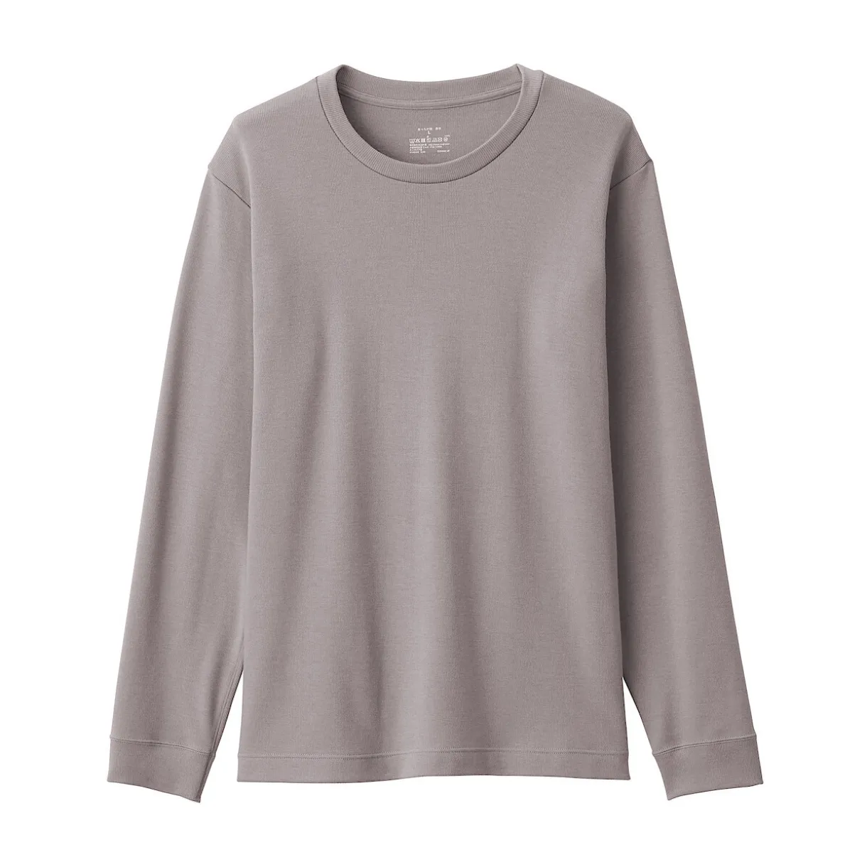 T‐shirt manches longues col rond en coton et laine chauds pour homme