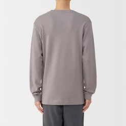 T‐shirt manches longues col rond en coton et laine chauds pour homme