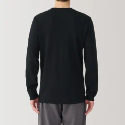 T‐shirt manches longues col rond en coton et laine chauds pour homme