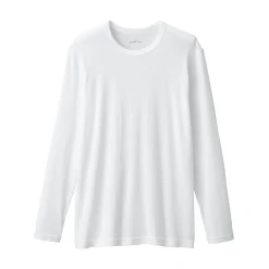 T‐shirt manches longues col crew en coton chaud pour homme