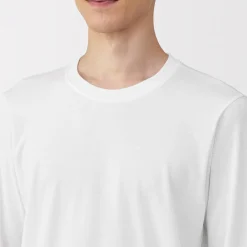T‐shirt manches longues col U en coton épais et chaud pour homme