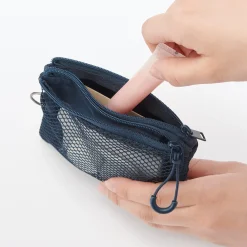 Étui en polyester à double fermeture éclair S