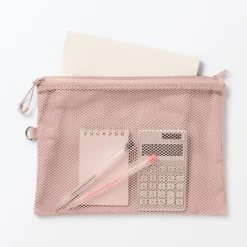 Étui en polyester à double fermeture éclair L