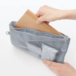 Étui en polyester à double fermeture éclair L