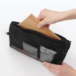 Étui en polyester à double fermeture éclair L