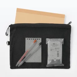 Étui en polyester à double fermeture éclair L