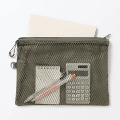 Étui en polyester à double fermeture éclair L