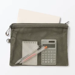 Étui en polyester à double fermeture éclair L