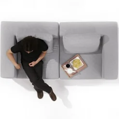 Unité d'angle de canapé modulable noir/marron