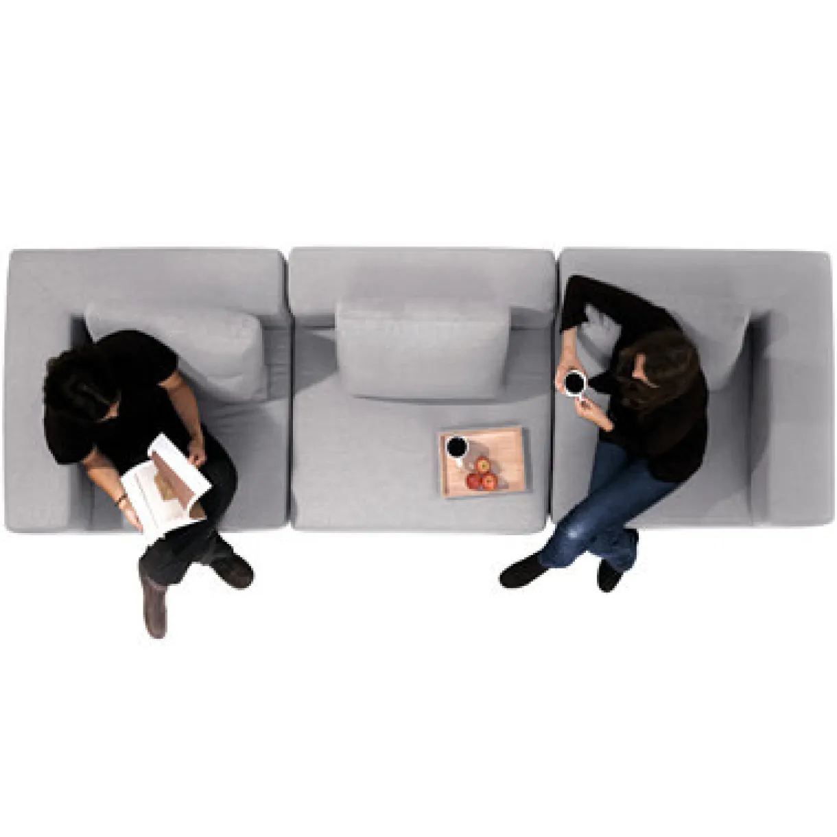 Unité de canapé modulable gris clair (Dont Eco‐part. 5,50€)