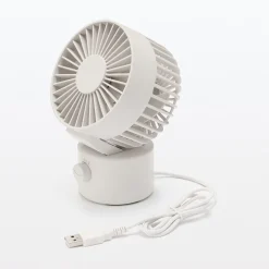 Ventilateur de bureau oscillant port USB Blanc