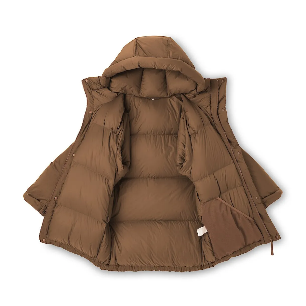Veste à capuche en duvet pour homme – Marron moka