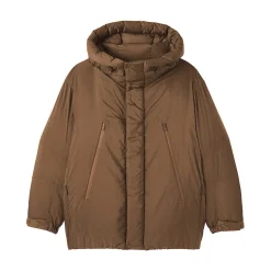 Veste à capuche en duvet pour homme – Marron moka
