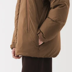 Veste à capuche en duvet pour homme – Marron moka