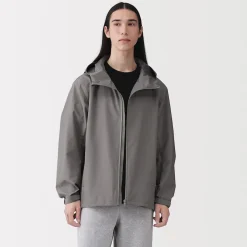 Veste à capuche en polyester déperlante pour homme