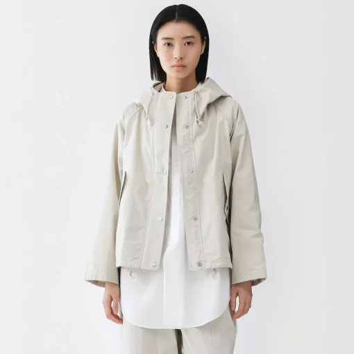 Veste à capuche en toile de coton léger pour femme