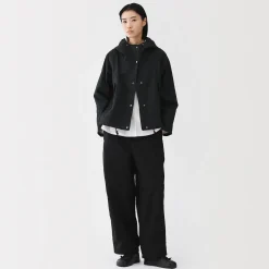 Veste à capuche en toile de coton léger pour femme