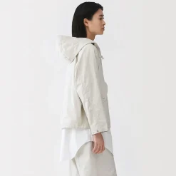 Veste à capuche en toile de coton léger pour femme