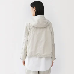 Veste à capuche en toile de coton léger pour femme