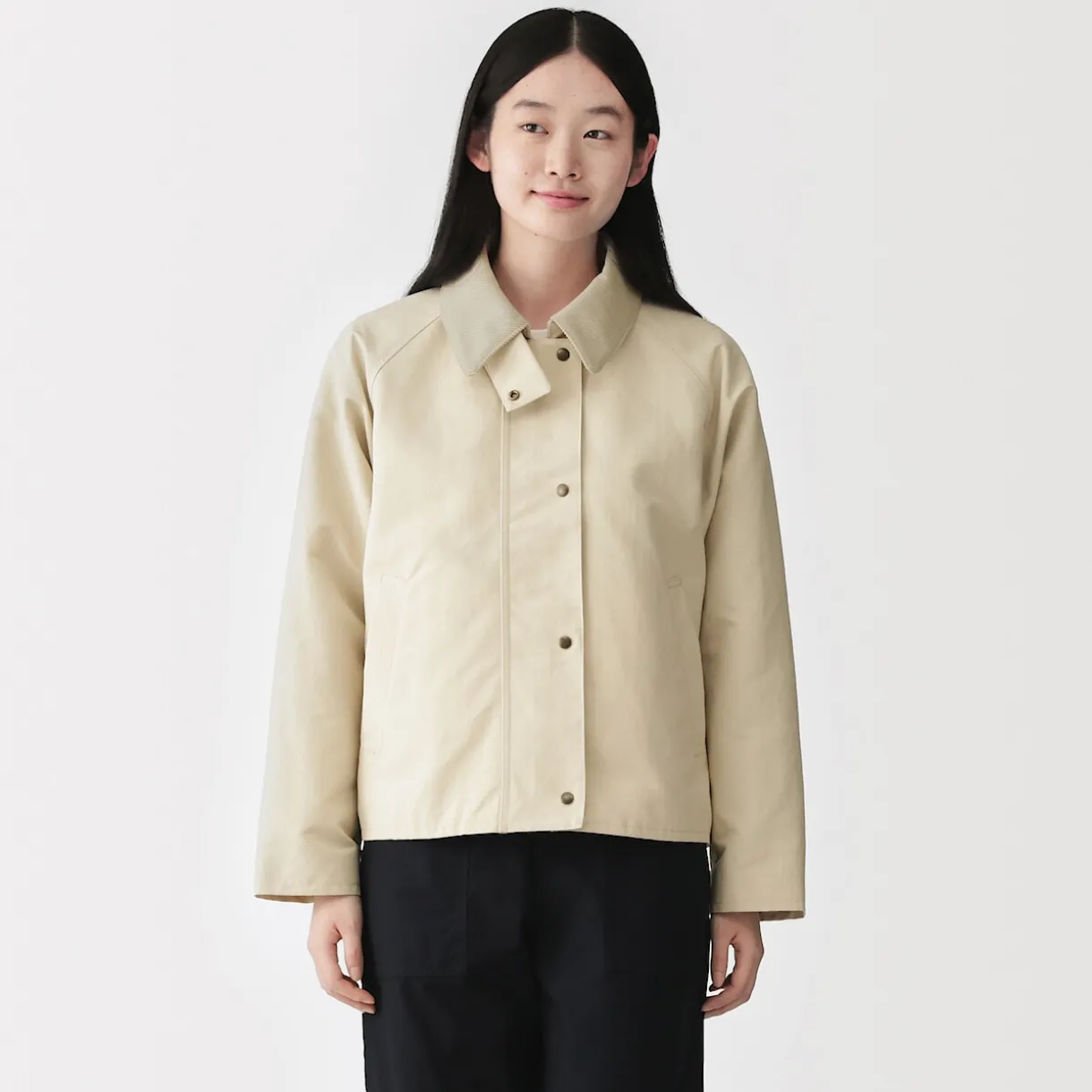 Veste à col montant en velours côtelé déperlant pour femme