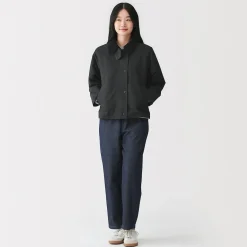 Veste à col montant en velours côtelé déperlant pour femme