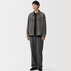 Veste à poches denim en kapok mélangé pour homme