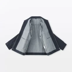 Veste à poches denim en kapok mélangé pour homme