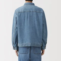 Veste à poches denim en kapok mélangé pour homme