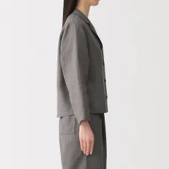 Veste chemise en lin lavé pour femme