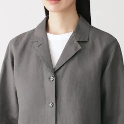 Veste chemise en lin lavé pour femme