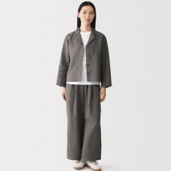 Veste chemise en lin lavé pour femme