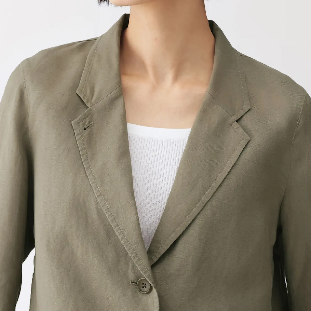 Veste courte en lin et lyocell pour femme