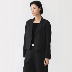 Veste courte en lin et lyocell pour femme